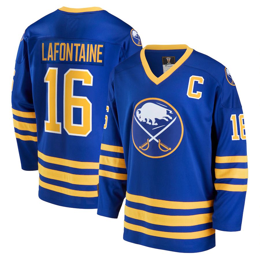 Men Buffalo Sabres #16 Pat LaFontaine Fanatics Branded Royal Breakaway Retired Player NHL Jersey->buffalo sabres->NHL Jersey